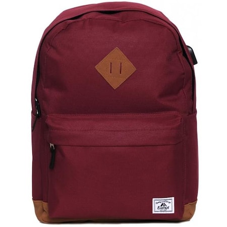 Everest Everest EB1000-BURG Vintage Laptop Backpack; Burgundy EB1000-BURG
